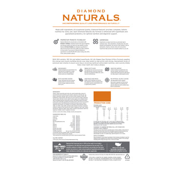 Diamond Naturals All Life stages Dog Chicken & Rice Formula - 15 Kg (33 lbs)